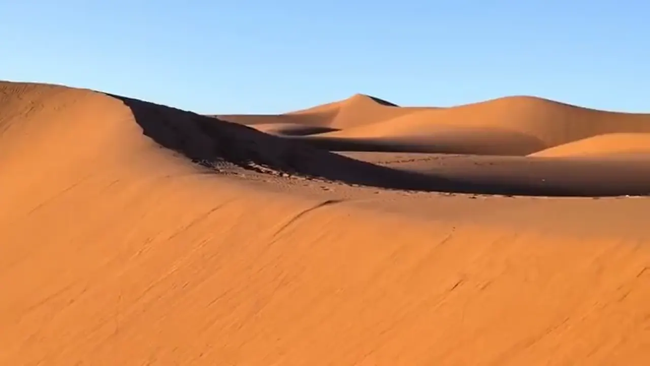 Golden dunes near Agadir at sunset